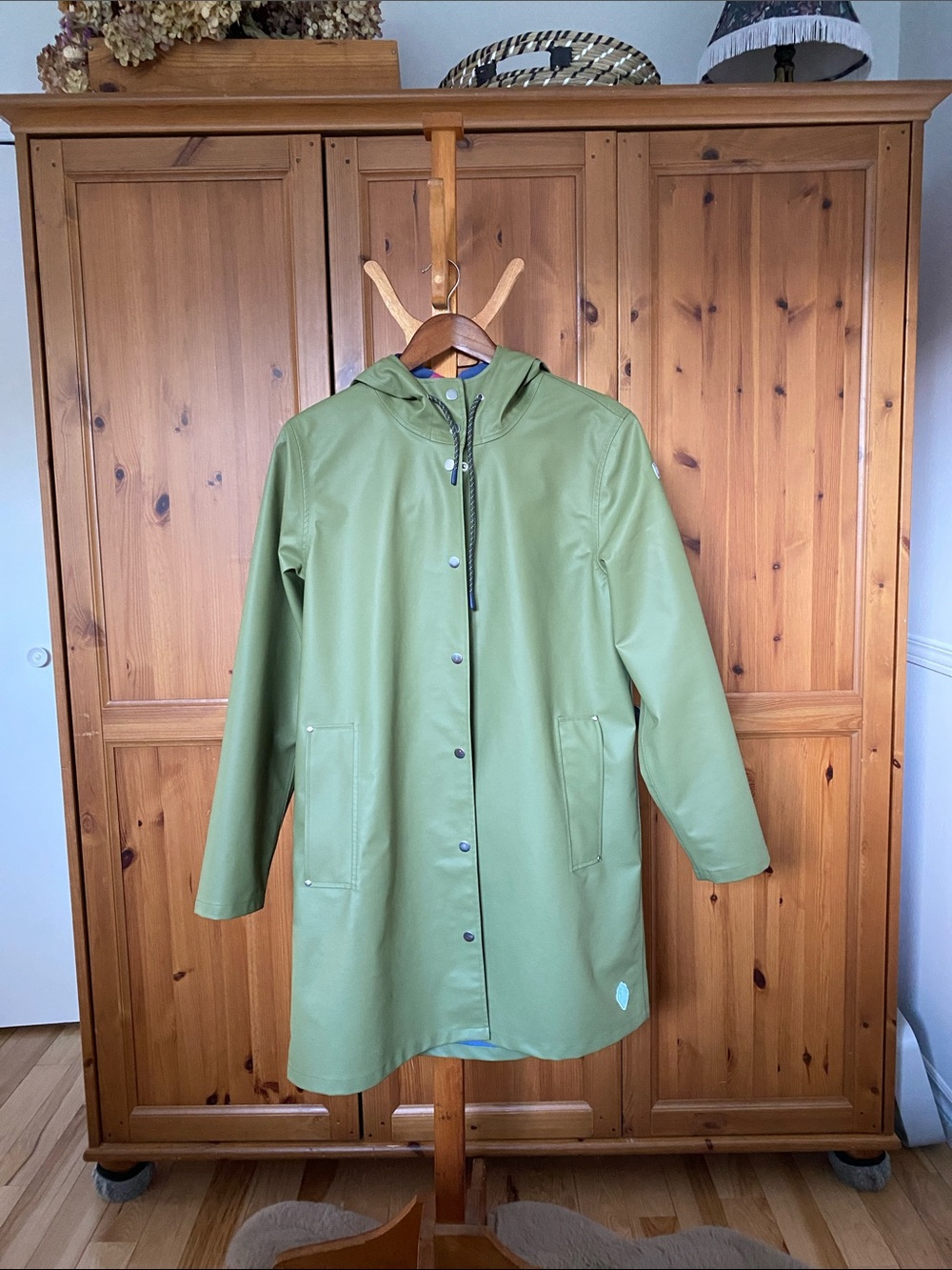 Light Green Hooded Rain Coat - Women